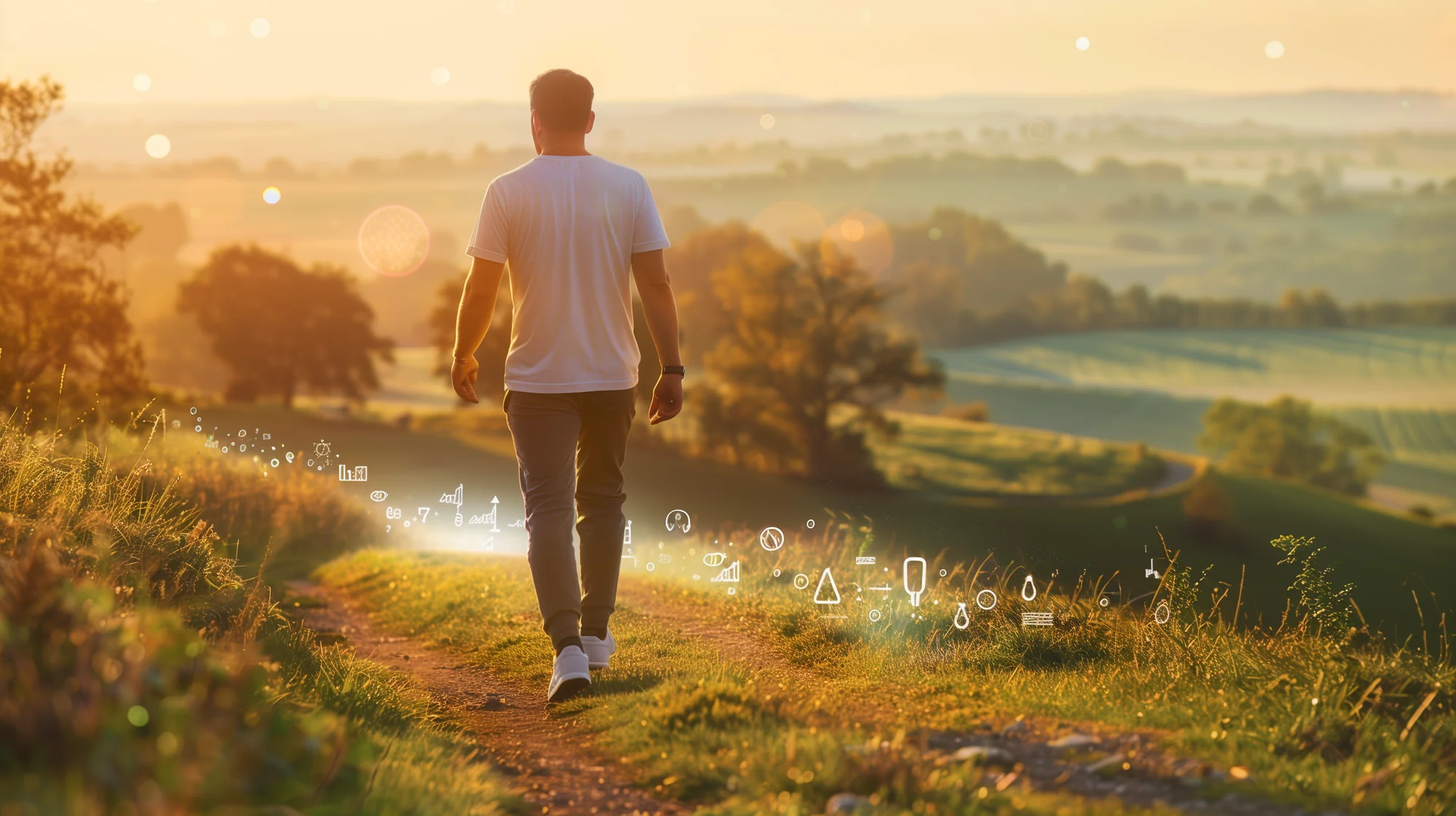 Man walking a healing journey